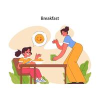 Breakfast concept. Flat vector illustration