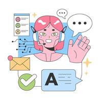 Virtual Assistant dynamics. Flat vector illustration