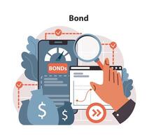 Diversification with bonds. Flat vector illustration.