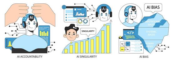 ai ética colocar. artificial inteligencia alineación y regulación. responsabilidad, vector