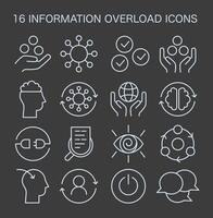 Information Overload Icons set. Flat vector illustration