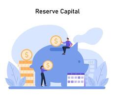 Reserve Capital concept. Illustrates the strategic saving of funds vector