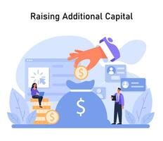 Raising Additional Capital concept. Portraying the strategic infusion vector
