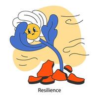 Emotional resilience. Emotion balance and regulation skill. EQ development vector