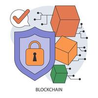 Blockchain. Cryptocurrency mining, financial transactions, user identification vector