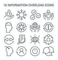 Information Overload Icons set. Flat vector illustration