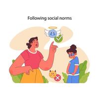 Social norms concept. Flat vector illustration