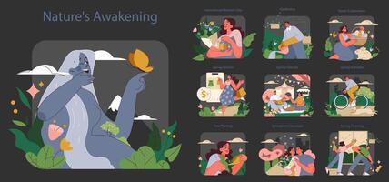 Nature's Awakening set. vector