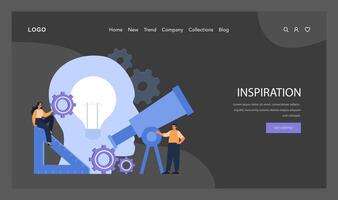 Inspiration visualization. Creatives harness bright ideas using visionary tools vector