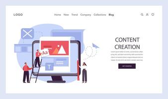 Content Creation concept. Flat vector illustration