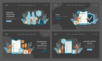 Illustrating personal protective equipment usage, safety checklist completion, and adherence to online safety protocols vector