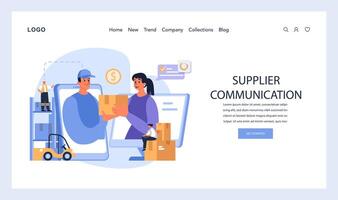 Supplier Communication concept. Flat vector illustration