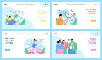 Decision making set. Flat vector illustration