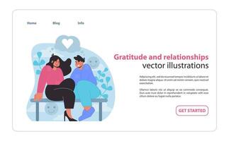 Gratitude in companionship. A visual narrative of affection and shared contentment. vector