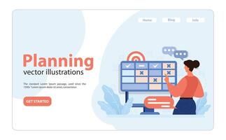 Planning concept. Flat vector illustration