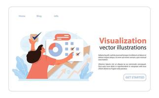 Data Visualization concept. Flat vector illustration