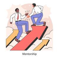 Mentorship. Guiding steps towards professional peaks with experienced vector