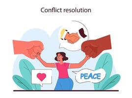 Conflict resolution concept. Harmonious resolution of business disagreements. vector