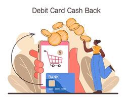 Cashback loyalty program. Client retention with financial compensation vector