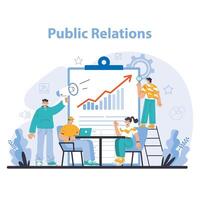 Reputation management. Building relationship with targeted audience. vector