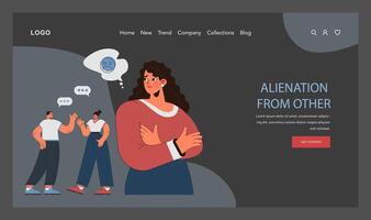Post traumatic stress disorder web banner or landing page dark or night vector
