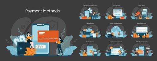 Diverse transaction options for consumers vector