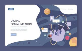 Loneliness web banner or landing page. Unhappy person, astronaut vector