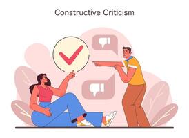 Constructive Criticism concept. Flat vector illustration