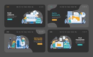 Data storage concept. Flat vector illustration.