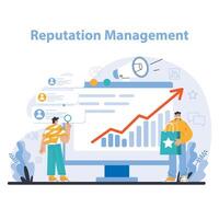 Reputation management. Building relationship with targeted audience. vector