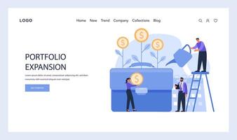 Portfolio Expansion web or landing. Depicts the nurturing of financial vector