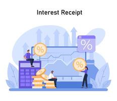 Interest Receipt concept. Maximizing earnings through savvy investment interest rates vector