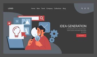 Idea Generation concept. Flat vector illustration