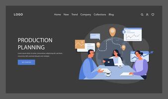 Production Planning Team concept. Flat vector illustration.