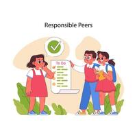 Responsible Peers concept. Flat vector illustration