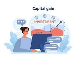 Capital gain concept. Flat vector illustration