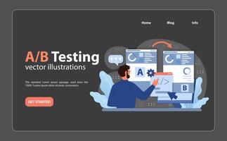 A B Testing concept. Flat vector illustration