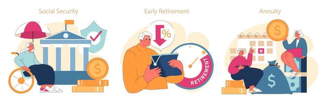 Secure Retirement set. vector