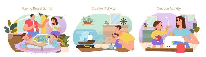 familia creatividad colocar. vector