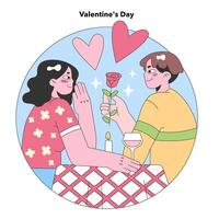 Valentine's Day Romance. Flat vector illustration