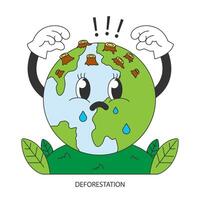 Climate change. Planet temperature rising and sea level rising due vector