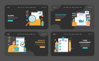 Project Management set. Flat vector illustration