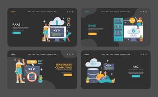 Platform as a Service concept. Flat vector illustratio