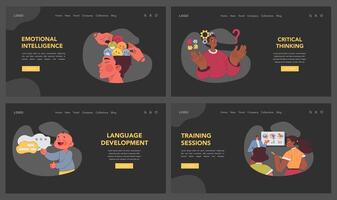 Skill Development set. Flat vector illustration