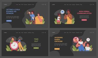 Effective communication set. Flat vector illustration