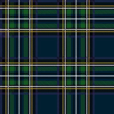 Checkered seamless pattern in Scottish style. Tartan. A classic Christmas geometric pattern. Woolen blue and green fabric.