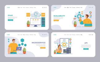 Platform as a Service concept. Flat vector illustratio