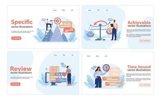 SMART goals set. Flat vector illustration