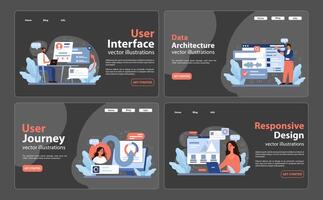 Web Development set. Flat vector illustration