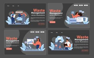 Waste Management set. Flat vector illustration